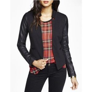 Express Leather Sleeve Blazer